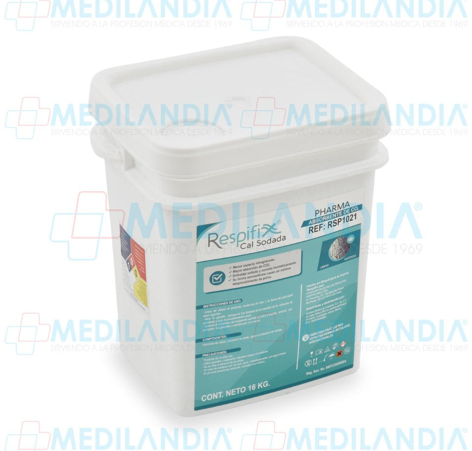 Cal sodada con indicador a color 16 kg. - Cal sodada - RESPIFIX- MEDILANDIA | Tienda de productos y equipos médicos de calidad en México | Soluciones profesionales para clínicas, hospitales y consultorios.