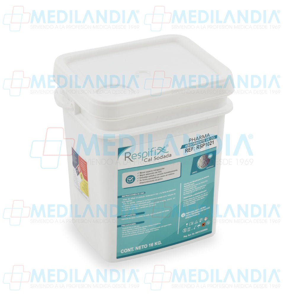 Cal sodada con indicador a color 16 kg. - Cal sodada - RESPIFIX- MEDILANDIA | Tienda de productos y equipos médicos de calidad en México | Soluciones profesionales para clínicas, hospitales y consultorios.