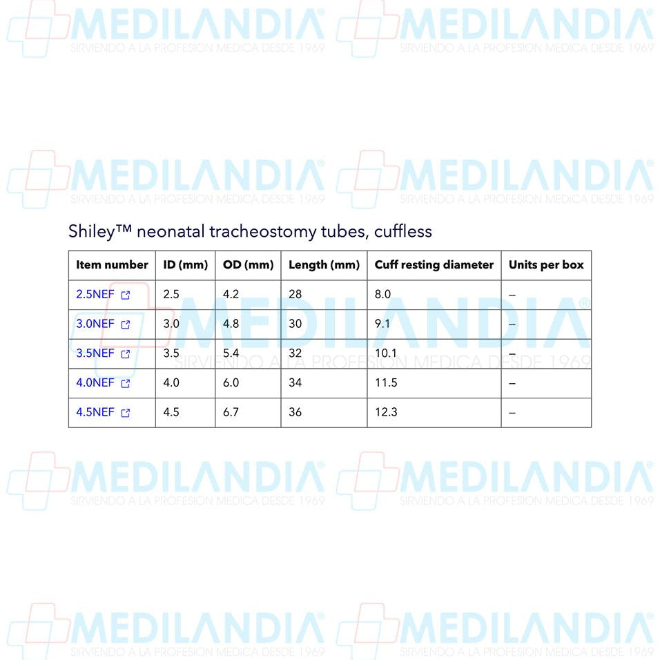 Cánula para traqueostomia neonatal Shiley flexible, sin globo. Varios tamaños - Canula - SHILEY - MEDILANDIA | Tienda de productos y equipos médicos de calidad en México | Soluciones profesionales para clínicas, hospitales y consultorios.