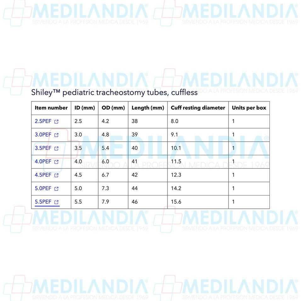 Cánula para traqueostomia pediátrica Shiley flexible, sin globo. Varios tamaños - Canula - SHILEY - MEDILANDIA | Tienda de productos y equipos médicos de calidad en México | Soluciones profesionales para clínicas, hospitales y consultorios.