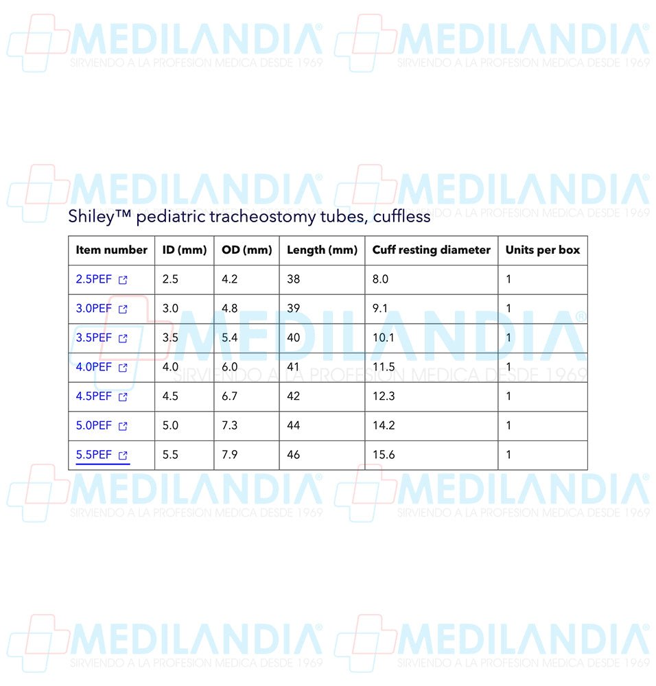 Cánula para traqueostomia pediátrica Shiley flexible, sin globo. Varios tamaños - Canula - SHILEY - MEDILANDIA | Tienda de productos y equipos médicos de calidad en México | Soluciones profesionales para clínicas, hospitales y consultorios.
