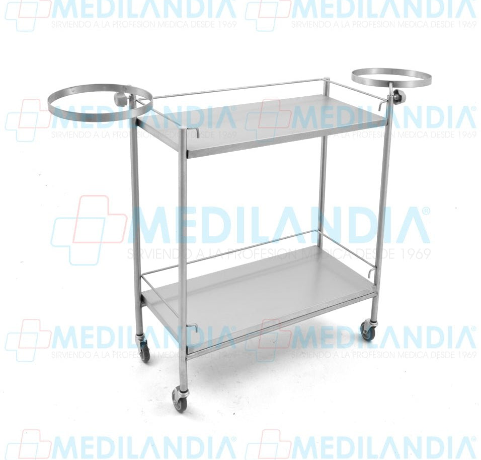 Carro auxiliar clínico con aros - Carro de curaciones - MEDILANDIA- MEDILANDIA | Tienda de productos y equipos médicos de calidad en México | Soluciones profesionales para clínicas, hospitales y consultorios.