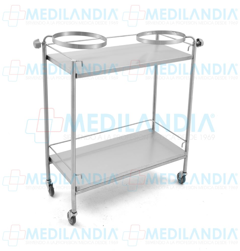 Carro auxiliar clínico con aros - Carro de curaciones - MEDILANDIA- MEDILANDIA | Tienda de productos y equipos médicos de calidad en México | Soluciones profesionales para clínicas, hospitales y consultorios.