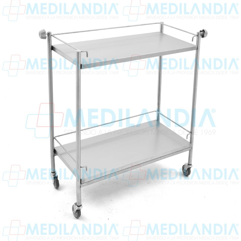 Carro auxiliar clínico con aros - Carro de curaciones - MEDILANDIA- MEDILANDIA | Tienda de productos y equipos médicos de calidad en México | Soluciones profesionales para clínicas, hospitales y consultorios.