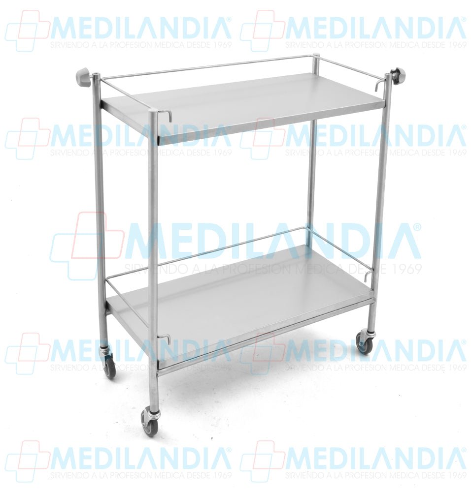 Carro auxiliar clínico con aros - Carro de curaciones - MEDILANDIA- MEDILANDIA | Tienda de productos y equipos médicos de calidad en México | Soluciones profesionales para clínicas, hospitales y consultorios.