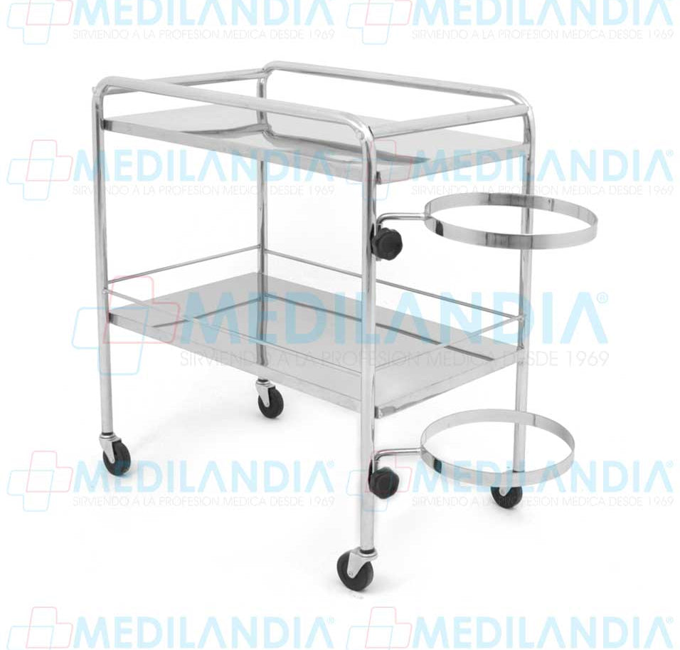 Carro de curaciones con aros abatibles - Carro de curaciones - MEDILANDIA - MEDILANDIA | Tienda de productos médicos