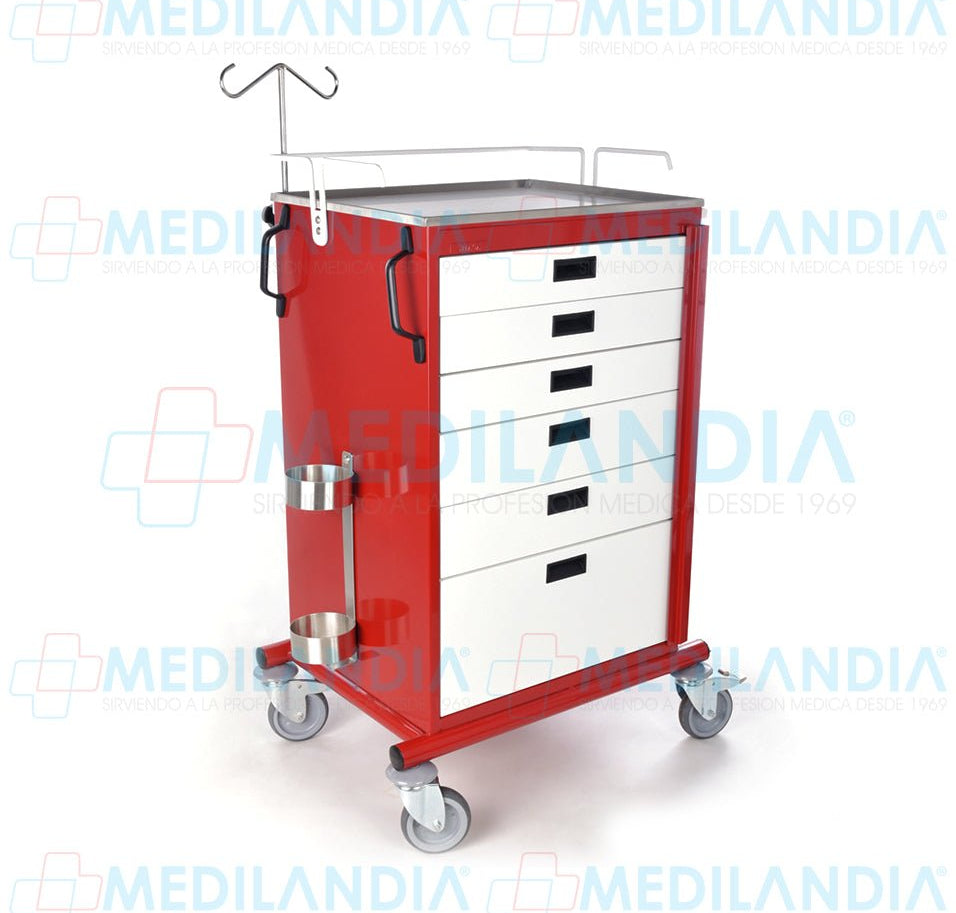Carro para emergencias (carro rojo) - Carro rojo - CIIASA - MEDILANDIA | Tienda de productos médicos