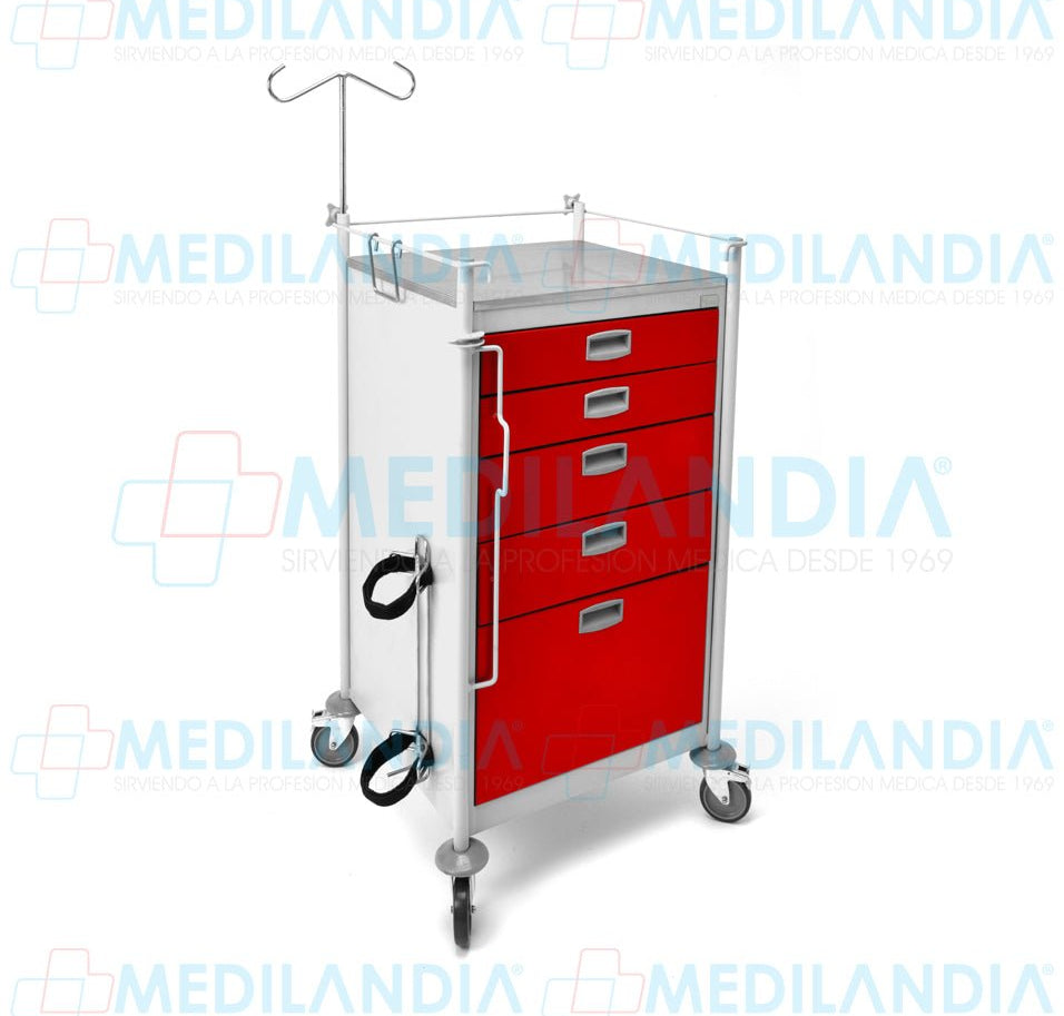 Carro para emergencias (carro rojo) - Carro rojo - MEDILANDIA - MEDILANDIA | Tienda de productos y equipos médicos de calidad en México | Soluciones profesionales para clínicas, hospitales y consultorios.