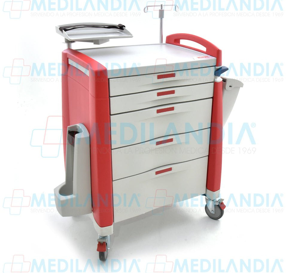Carro para emergencias (carro rojo) - XONIT - MEDILANDIA | Tienda de productos médicos