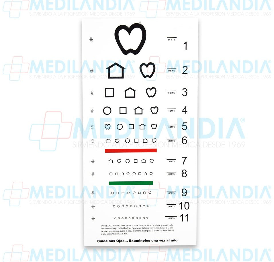 Carta Snellen de figuras - Carta Snellen - MEDILANDIA - MEDILANDIA | Tienda de productos médicos