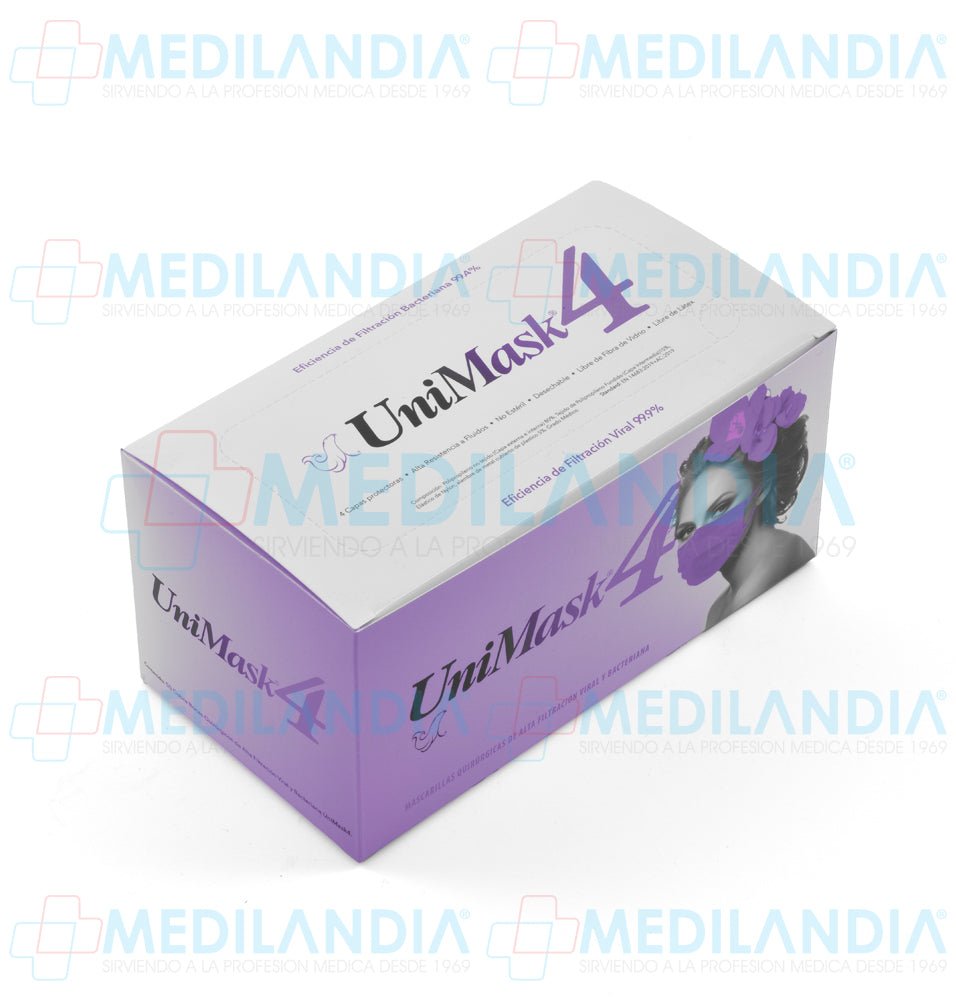Cubre bocas quirúrgico de 4 capas plisadas - Cubrebocas - UNISEAL - MEDILANDIA | Tienda de productos y equipos médicos de calidad en México | Soluciones profesionales para clínicas, hospitales y consultorios.