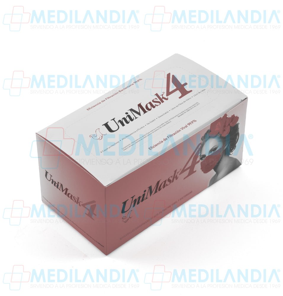 Cubre bocas quirúrgico de 4 capas plisadas - Cubrebocas - UNISEAL - MEDILANDIA | Tienda de productos y equipos médicos de calidad en México | Soluciones profesionales para clínicas, hospitales y consultorios.