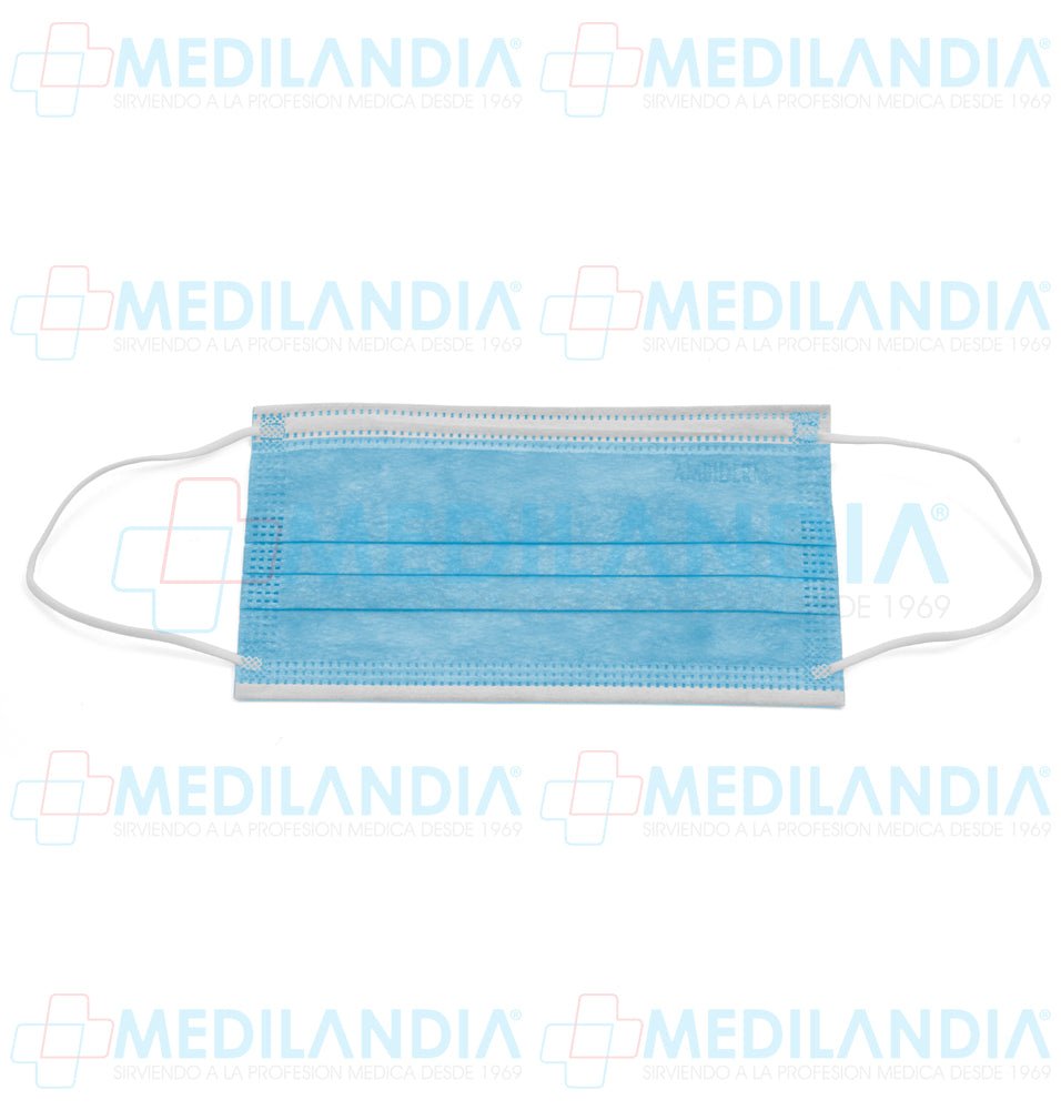 Cubrebocas de 3 pliegues Azul caja con 50 piezas - Cubrebocas - AMBIDERM - MEDILANDIA | Tienda de productos y equipos médicos de calidad en México | Soluciones profesionales para clínicas, hospitales y consultorios.