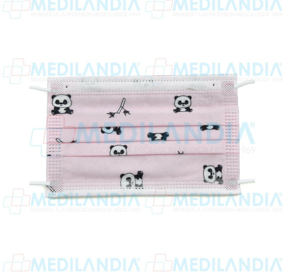 Cubrebocas de 3 pliegues Infantil con estampado de pandas - Cubrebocas - AMBIDERM - MEDILANDIA | Tienda de productos y equipos médicos de calidad en México | Soluciones profesionales para clínicas, hospitales y consultorios.