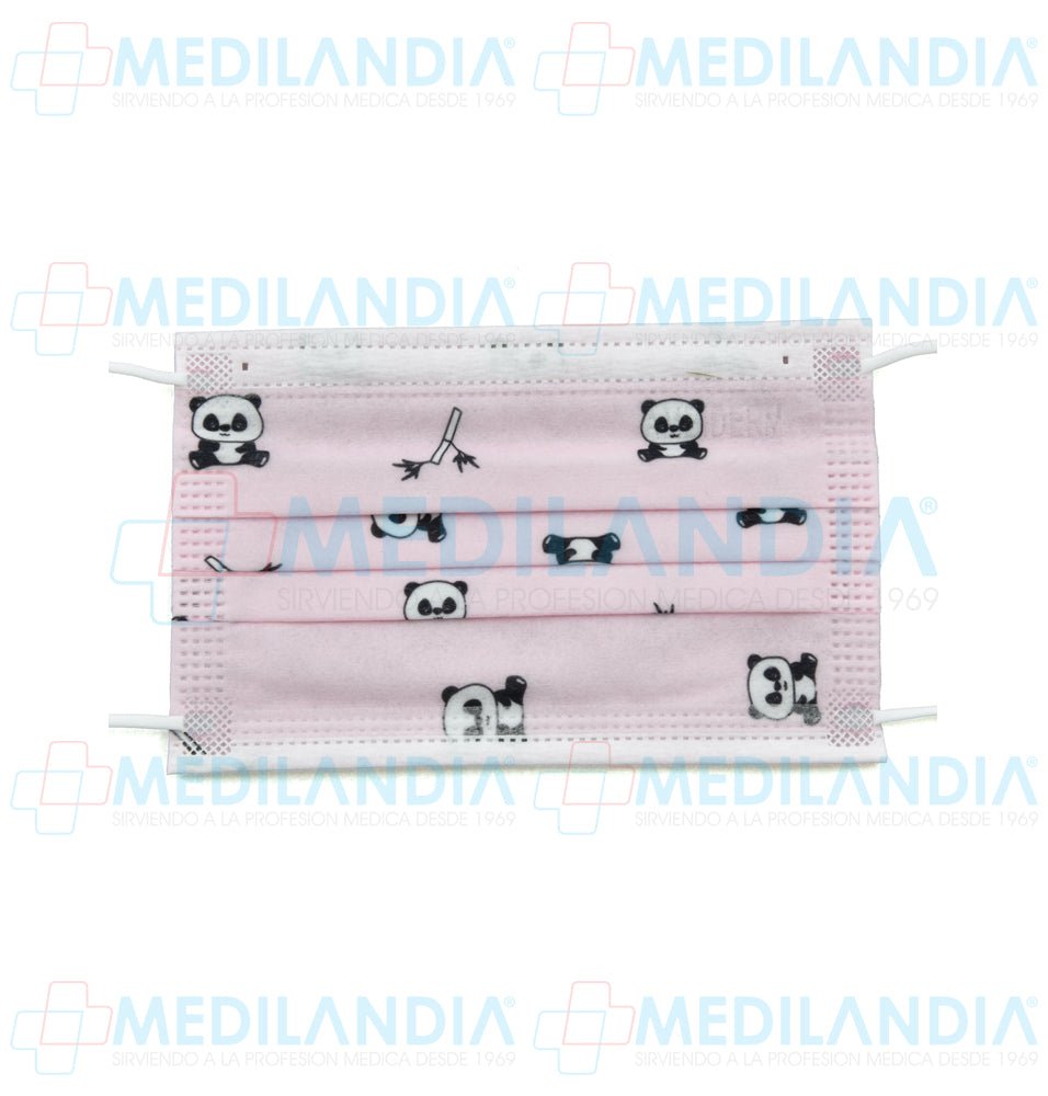 Cubrebocas de 3 pliegues Infantil con estampado de pandas - Cubrebocas - AMBIDERM - MEDILANDIA | Tienda de productos y equipos médicos de calidad en México | Soluciones profesionales para clínicas, hospitales y consultorios.