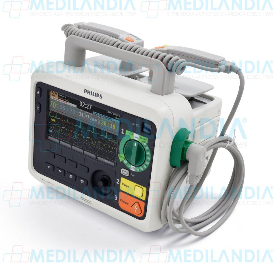 Desfibrilador con monitor bifásico básico con marcapasos y ECG - Desfibrilador con monitor - PHILIPS - MEDILANDIA | Tienda de productos y equipos médicos de calidad en México | Soluciones profesionales para clínicas, hospitales y consultorios.