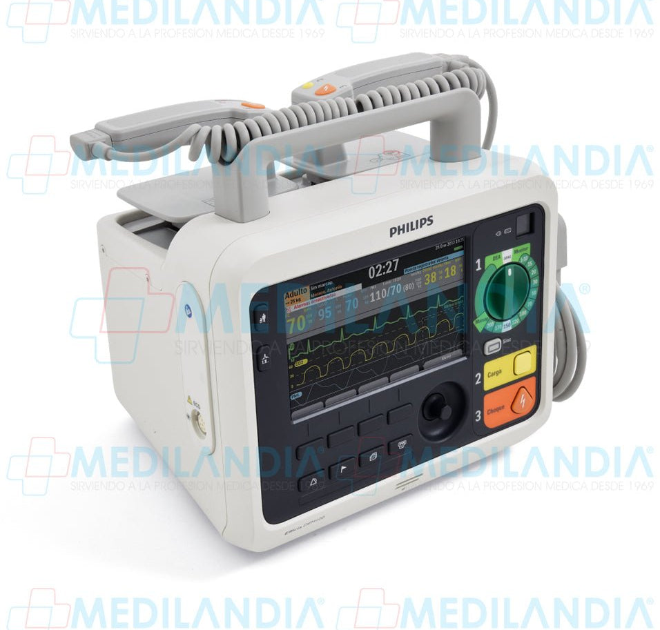 Desfibrilador con monitor bifásico básico con marcapasos y ECG - Desfibrilador con monitor - PHILIPS - MEDILANDIA | Tienda de productos y equipos médicos de calidad en México | Soluciones profesionales para clínicas, hospitales y consultorios.
