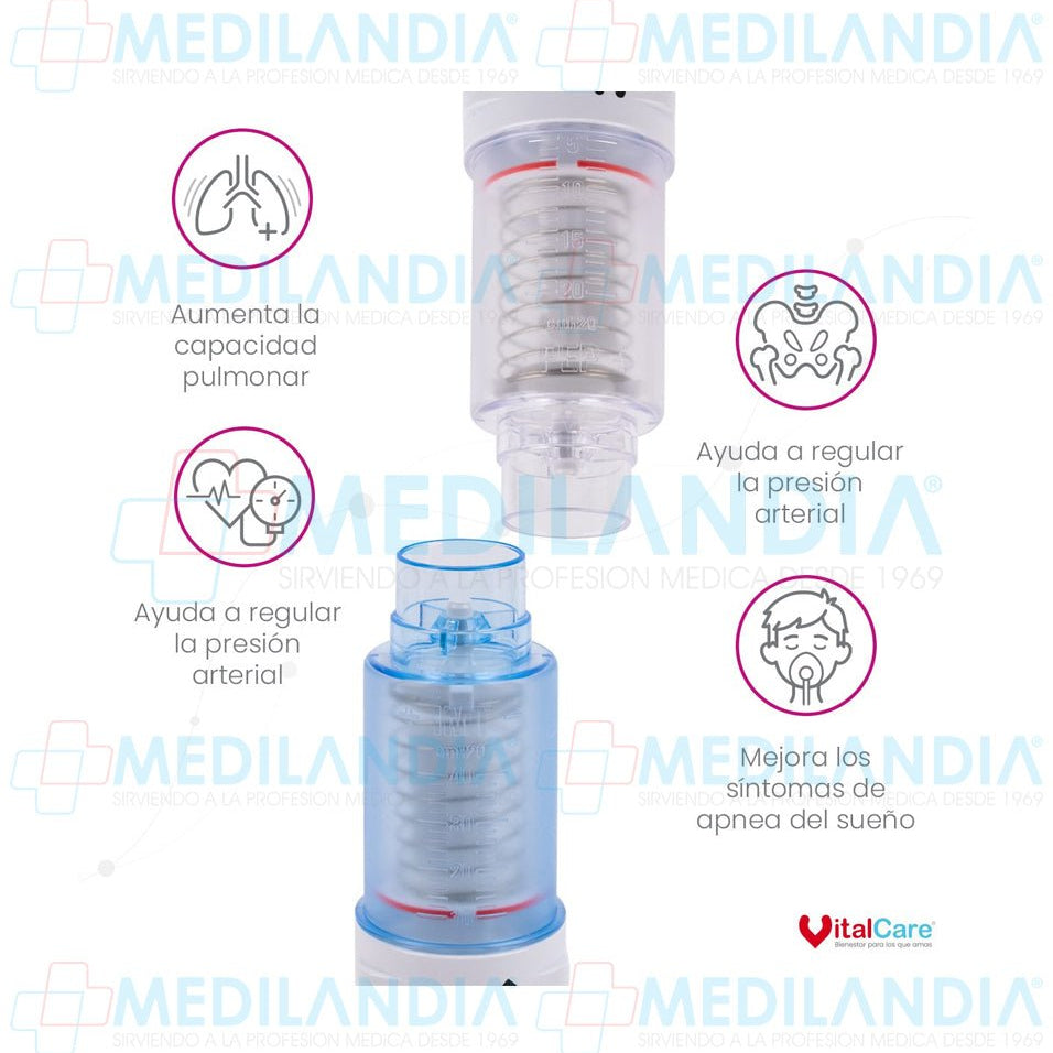 Ejercitador pulmonar IMT/PEP de doble acción (2 en 1) para entrenamiento respiratorio - Ejercitador pulmonar - VITALCARE- MEDILANDIA | Tienda de productos y equipos médicos de calidad en México | Soluciones profesionales para clínicas, hospitales y consultorios.