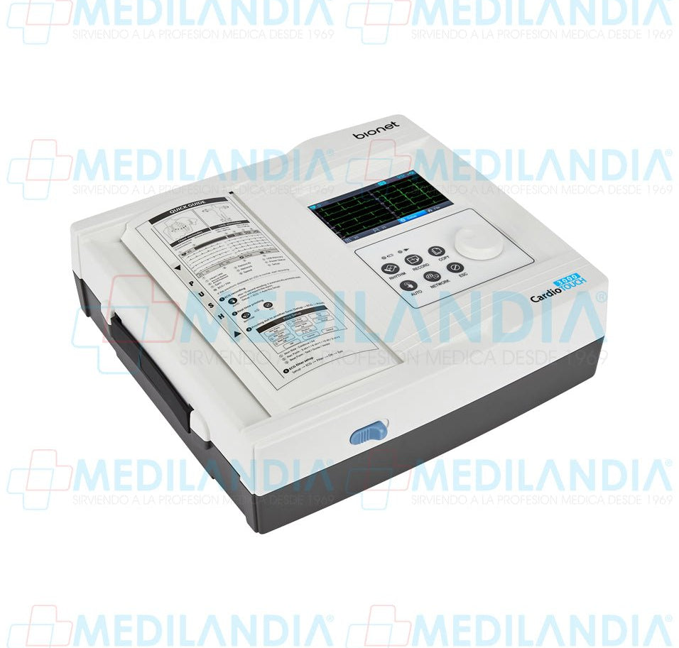 Electro cardiógrafo ECG / EKG de 12 canales con pantalla táctil de 4.3” - Electrocardiógrafo - BIONET - MEDILANDIA | Tienda de productos y equipos médicos de calidad en México | Soluciones profesionales para clínicas, hospitales y consultorios.