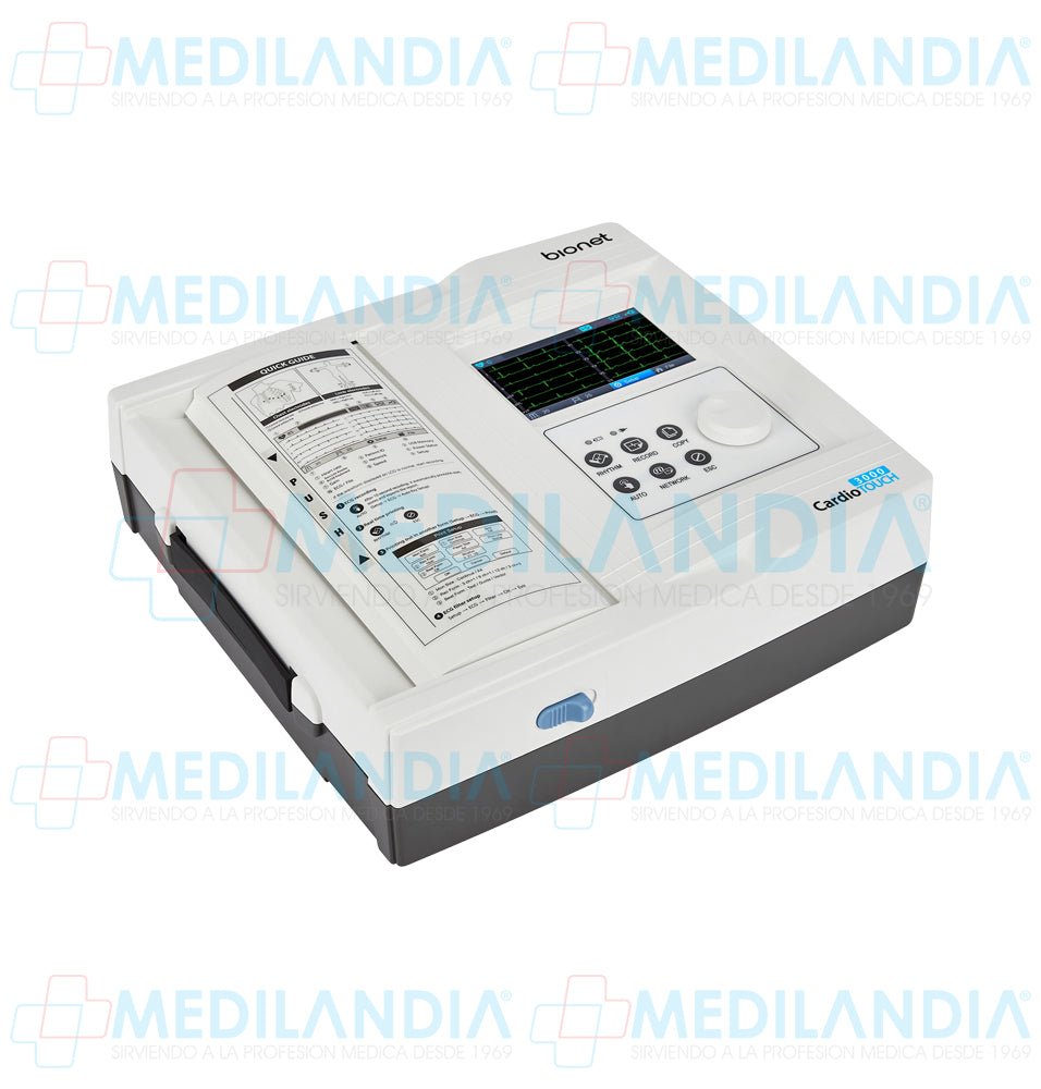 Electro cardiógrafo ECG / EKG de 12 canales con pantalla táctil de 4.3” - Electrocardiógrafo - BIONET - MEDILANDIA | Tienda de productos y equipos médicos de calidad en México | Soluciones profesionales para clínicas, hospitales y consultorios.
