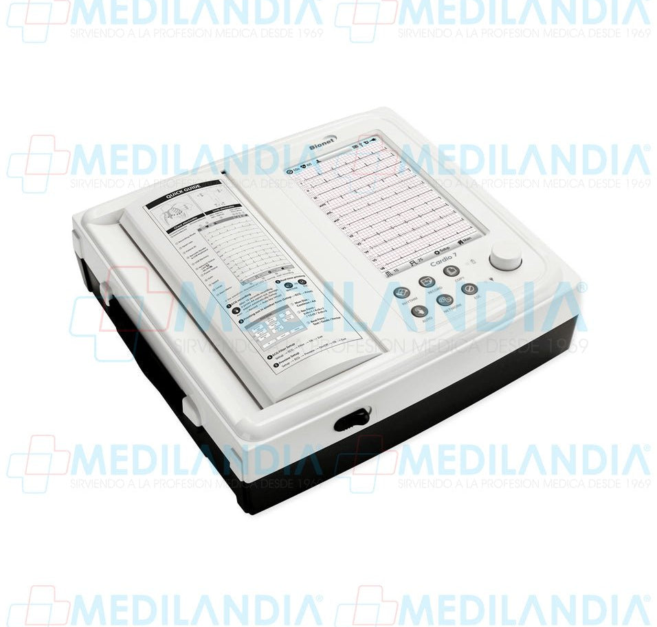 Electro cardiógrafo ECG / EKG de 12 canales con pantalla táctil de 7” - Electrocardiógrafo - BIONET - MEDILANDIA | Tienda de productos y equipos médicos de calidad en México | Soluciones profesionales para clínicas, hospitales y consultorios.