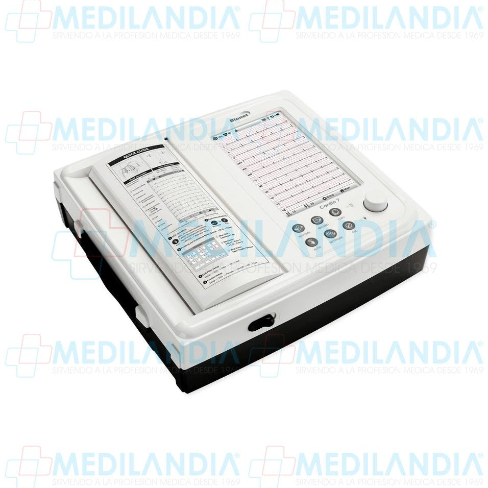 Electro cardiógrafo ECG / EKG de 12 canales con pantalla táctil de 7” - Electrocardiógrafo - BIONET - MEDILANDIA | Tienda de productos y equipos médicos de calidad en México | Soluciones profesionales para clínicas, hospitales y consultorios.