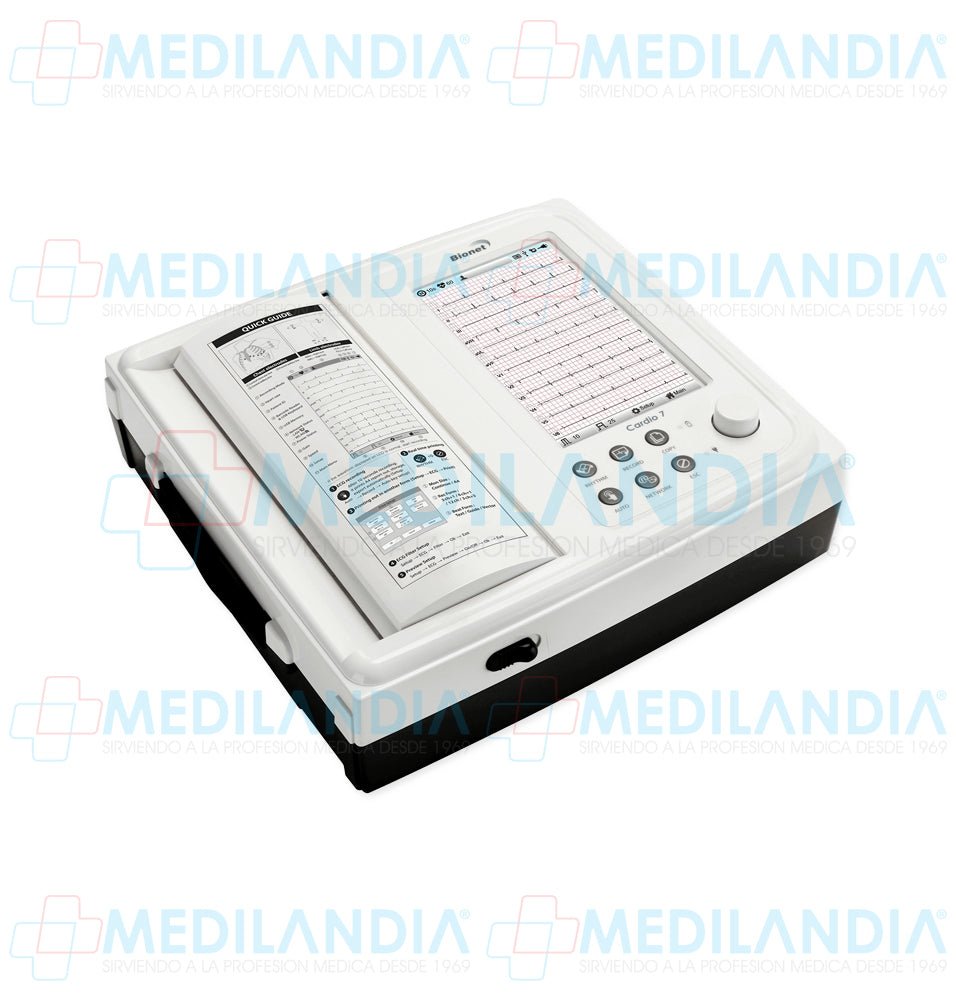 Electro cardiógrafo ECG / EKG de 12 canales con pantalla táctil de 7” - Electrocardiógrafo - BIONET - MEDILANDIA | Tienda de productos y equipos médicos de calidad en México | Soluciones profesionales para clínicas, hospitales y consultorios.