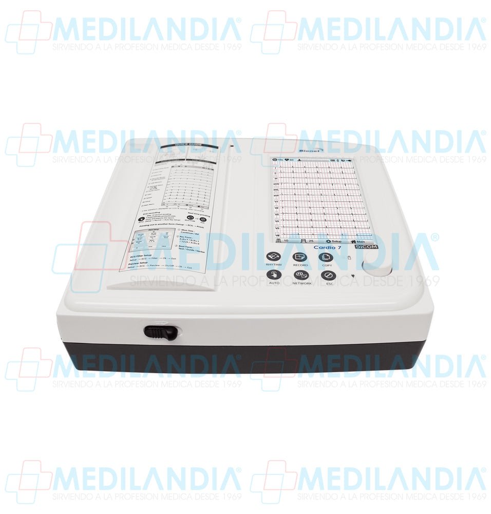 Electro cardiógrafo ECG / EKG de 12 canales con pantalla táctil de 7” - Electrocardiógrafo - BIONET - MEDILANDIA | Tienda de productos y equipos médicos de calidad en México | Soluciones profesionales para clínicas, hospitales y consultorios.