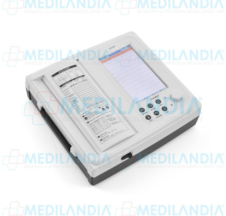 Electro cardiógrafo ECG / EKG de 12 canales con pantalla táctil de 7” - Electrocardiógrafo - BIONET - MEDILANDIA | Tienda de productos y equipos médicos de calidad en México | Soluciones profesionales para clínicas, hospitales y consultorios.