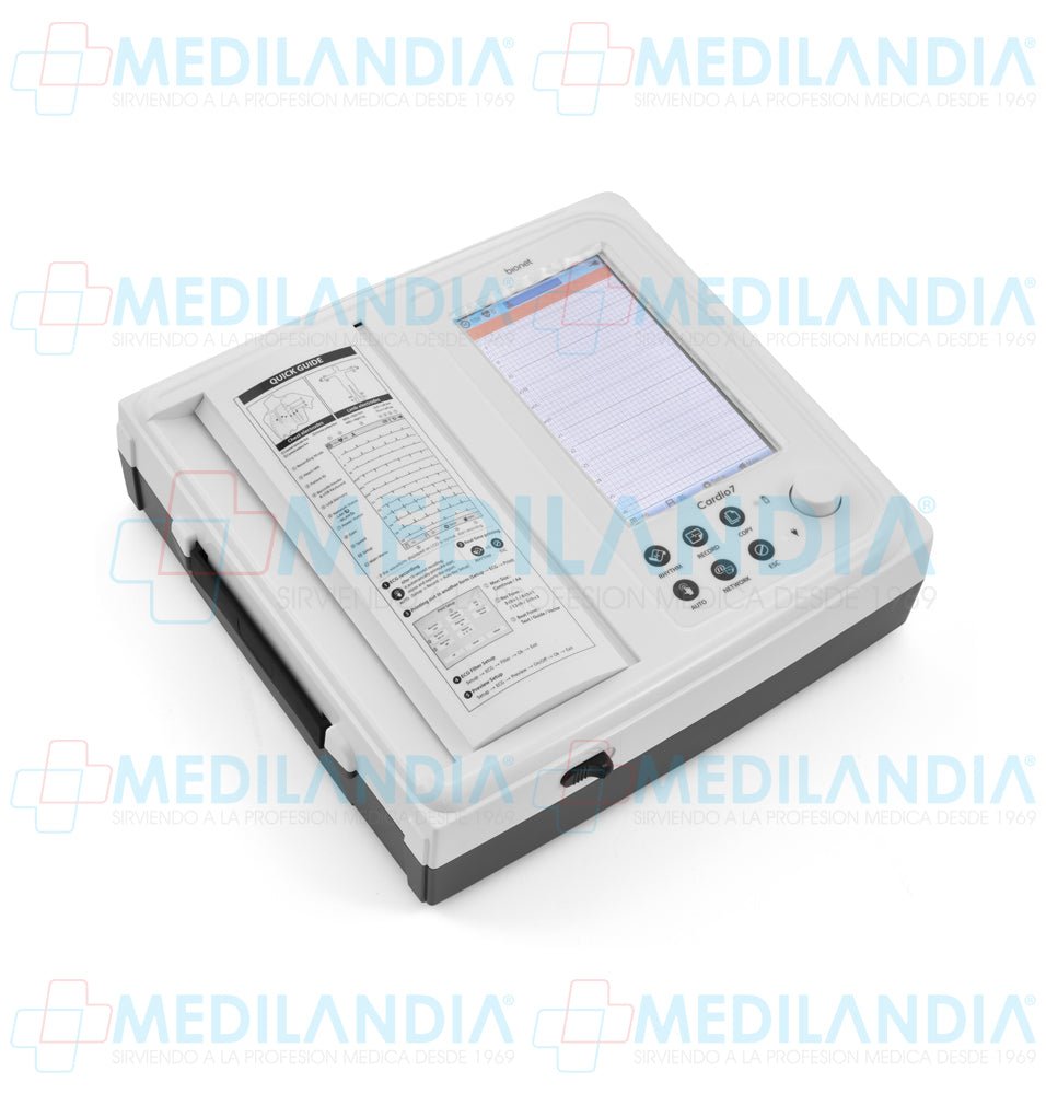 Electro cardiógrafo ECG / EKG de 12 canales con pantalla táctil de 7” - Electrocardiógrafo - BIONET - MEDILANDIA | Tienda de productos y equipos médicos de calidad en México | Soluciones profesionales para clínicas, hospitales y consultorios.