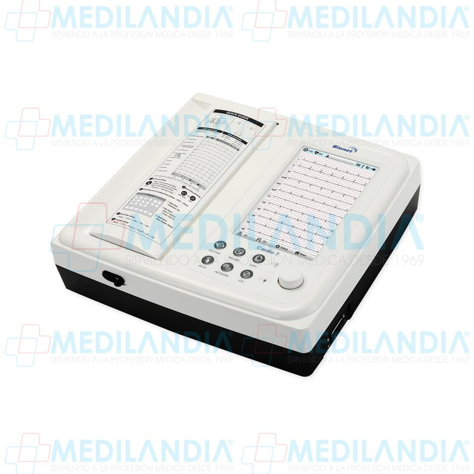 Electro cardiógrafo ECG / EKG de 12 canales con pantalla táctil de 7” - Electrocardiógrafo - BIONET - MEDILANDIA | Tienda de productos y equipos médicos de calidad en México | Soluciones profesionales para clínicas, hospitales y consultorios.