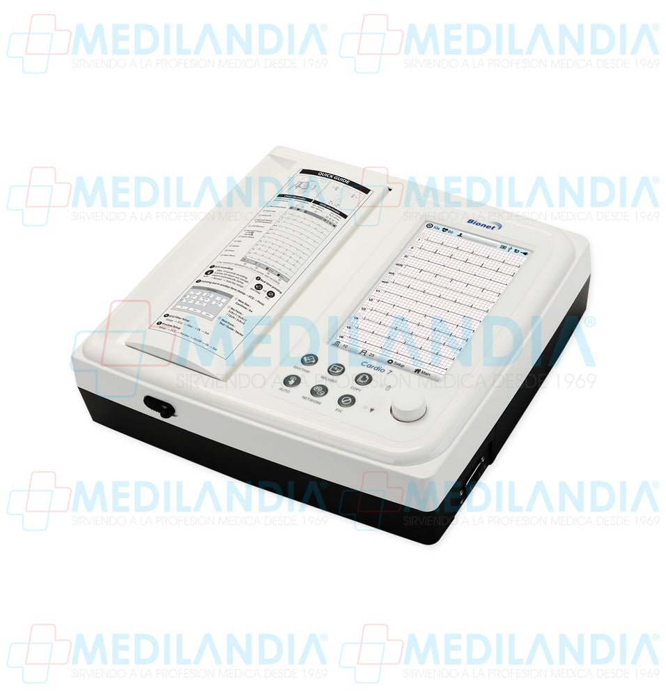 Electro cardiógrafo ECG / EKG de 12 canales con pantalla táctil de 7” - Electrocardiógrafo - BIONET - MEDILANDIA | Tienda de productos y equipos médicos de calidad en México | Soluciones profesionales para clínicas, hospitales y consultorios.