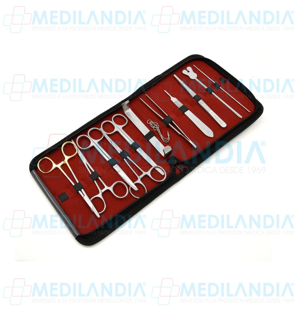 Estuche de curación / disección con 12 piezas - Estuche de disección - HERGOM - MEDILANDIA | Tienda de productos y equipos médicos de calidad en México | Soluciones profesionales para clínicas, hospitales y consultorios.