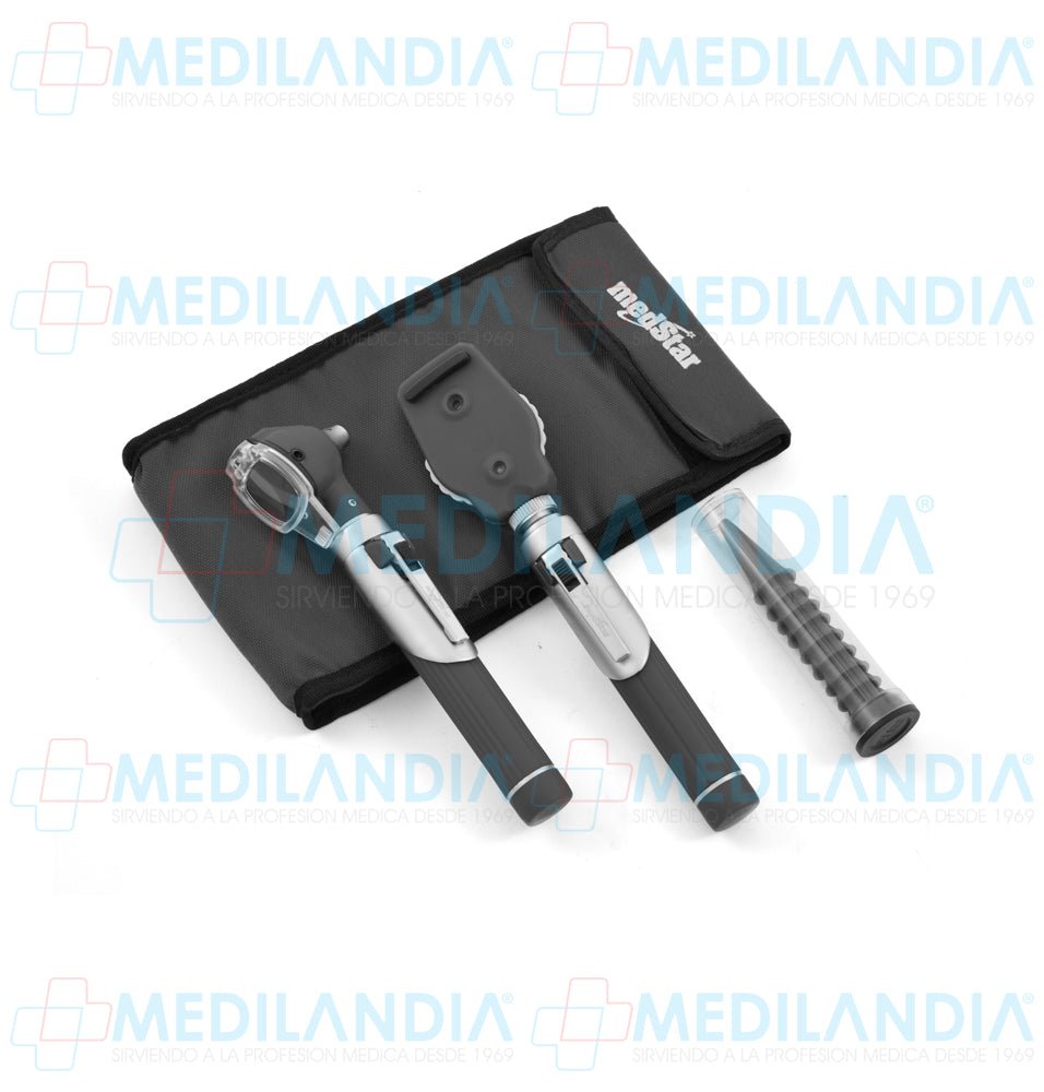  Estuche de diagnóstico con oftalmoscopio y otoscopio iluminación de fibra óptica - Estuche de diagnostico - MEDSTAR- MEDILANDIA | Tienda de productos y equipos médicos de calidad en México | Soluciones profesionales para clínicas, hospitales y consultorios.
