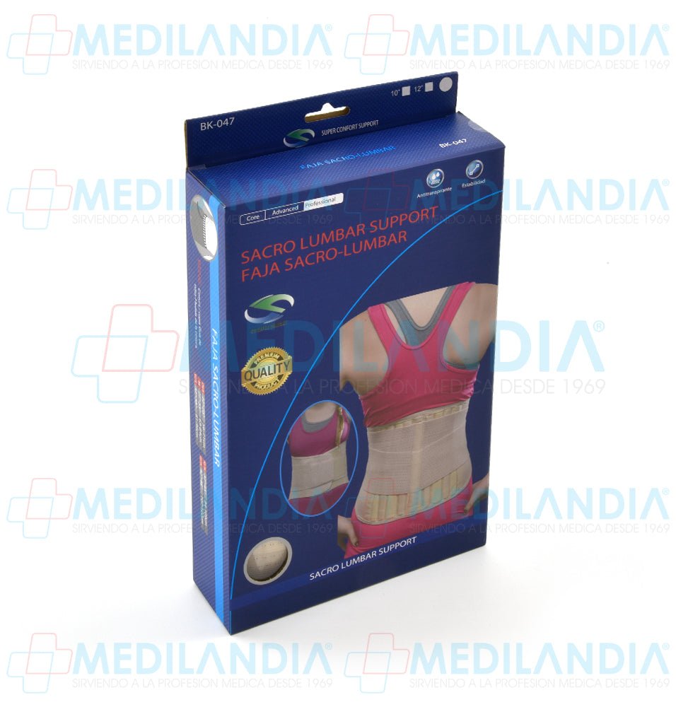 Faja sacro lumbar reforzada de 10” o 12” de alto - Faja - SUPER CONFORT- MEDILANDIA | Tienda de productos y equipos médicos de calidad en México | Soluciones profesionales para clínicas, hospitales y consultorios.