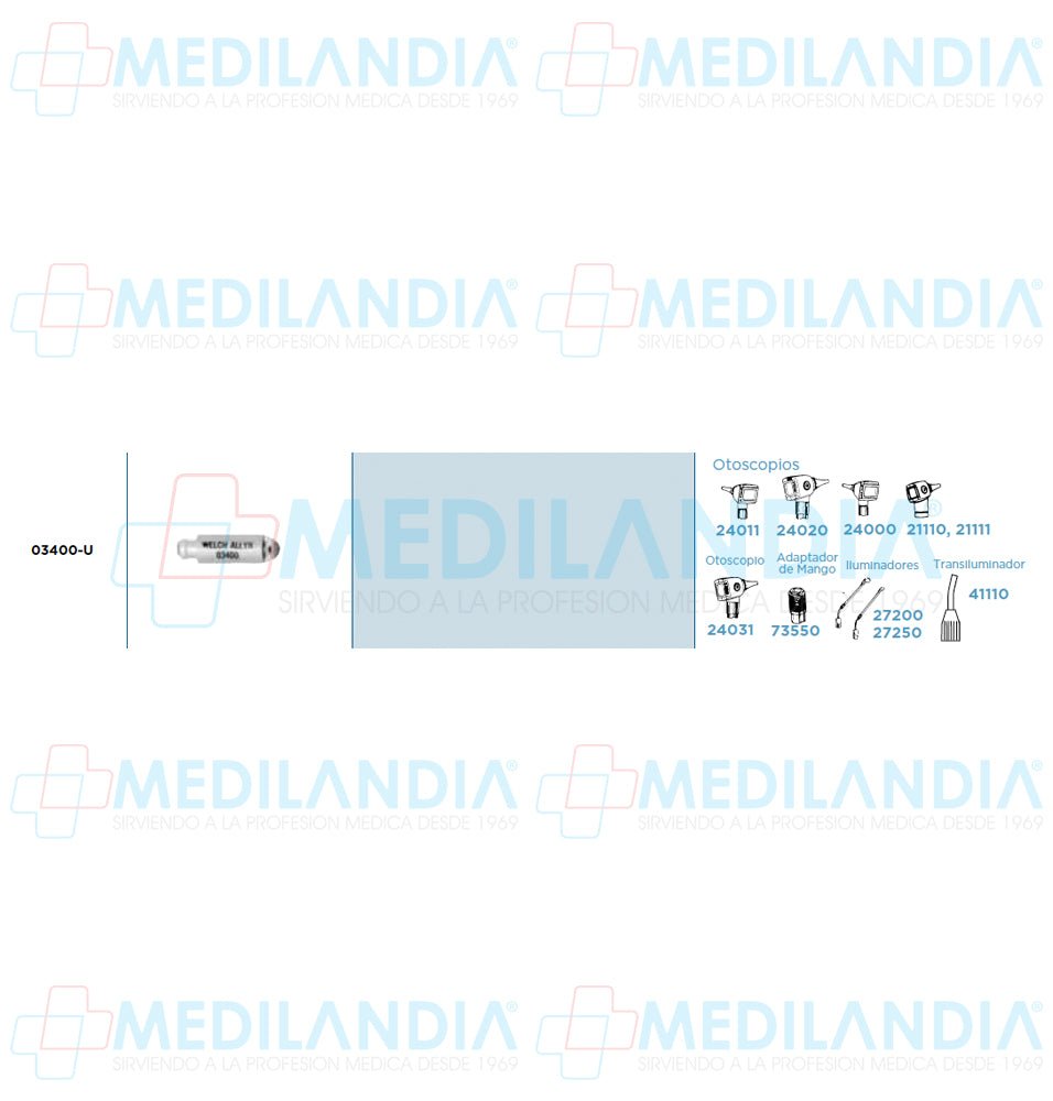 Foco Welch Allyn 03400 03400 - u 2.5v - Foco - WELCH ALLYN - MEDILANDIA | Tienda de productos médicos