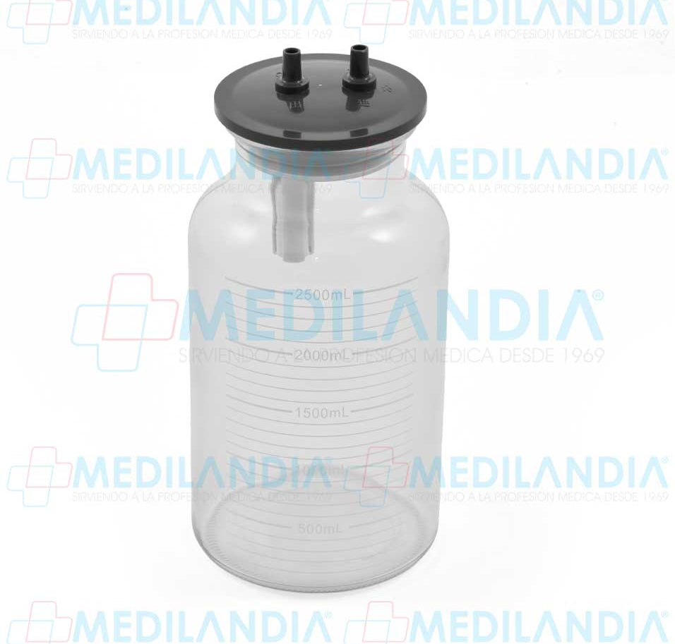 Frasco compatible con aspirador quirúrgico de flemas y secreciones 20L x min Mod. 7A-23B - Frasco para aspirador - HERGOM- MEDILANDIA | Tienda de productos y equipos médicos de calidad en México | Soluciones profesionales para clínicas, hospitales y consultorios.