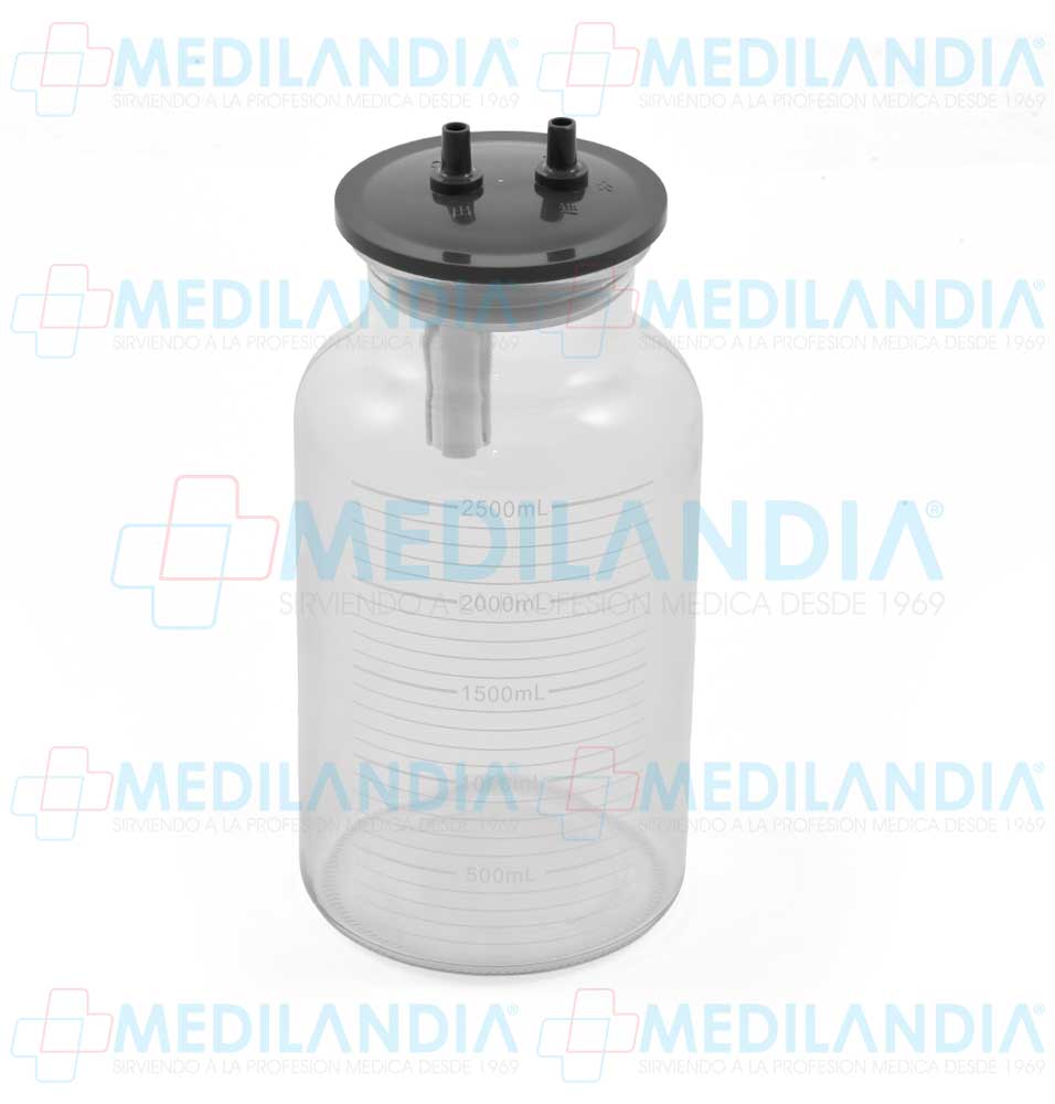 Frasco compatible con aspirador quirúrgico de flemas y secreciones 20L x min Mod. 7A-23B - Frasco para aspirador - HERGOM- MEDILANDIA | Tienda de productos y equipos médicos de calidad en México | Soluciones profesionales para clínicas, hospitales y consultorios.