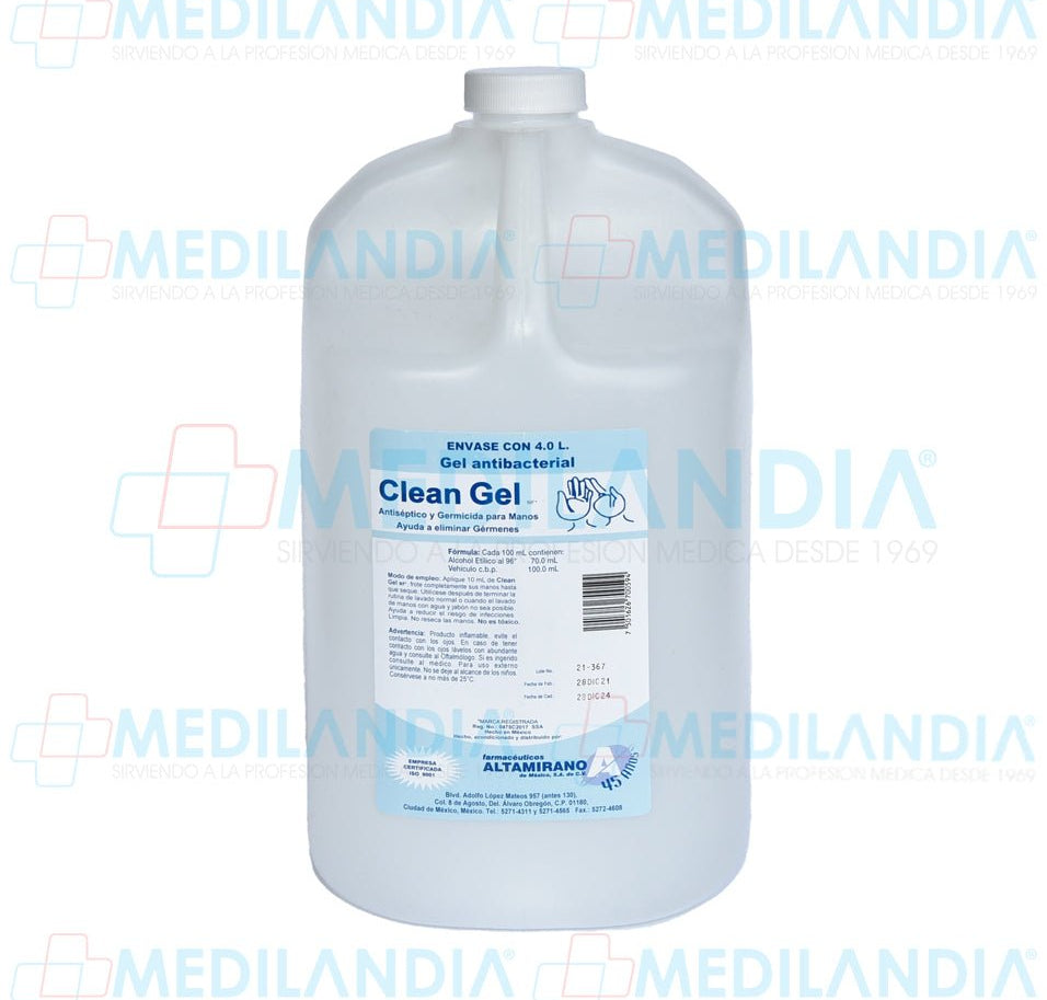 Gel anti bacterial Clean Gel NF - Gel anti bacterial - ALTAMIRANO - MEDILANDIA | Tienda de productos y equipos médicos de calidad en México | Soluciones profesionales para clínicas, hospitales y consultorios.