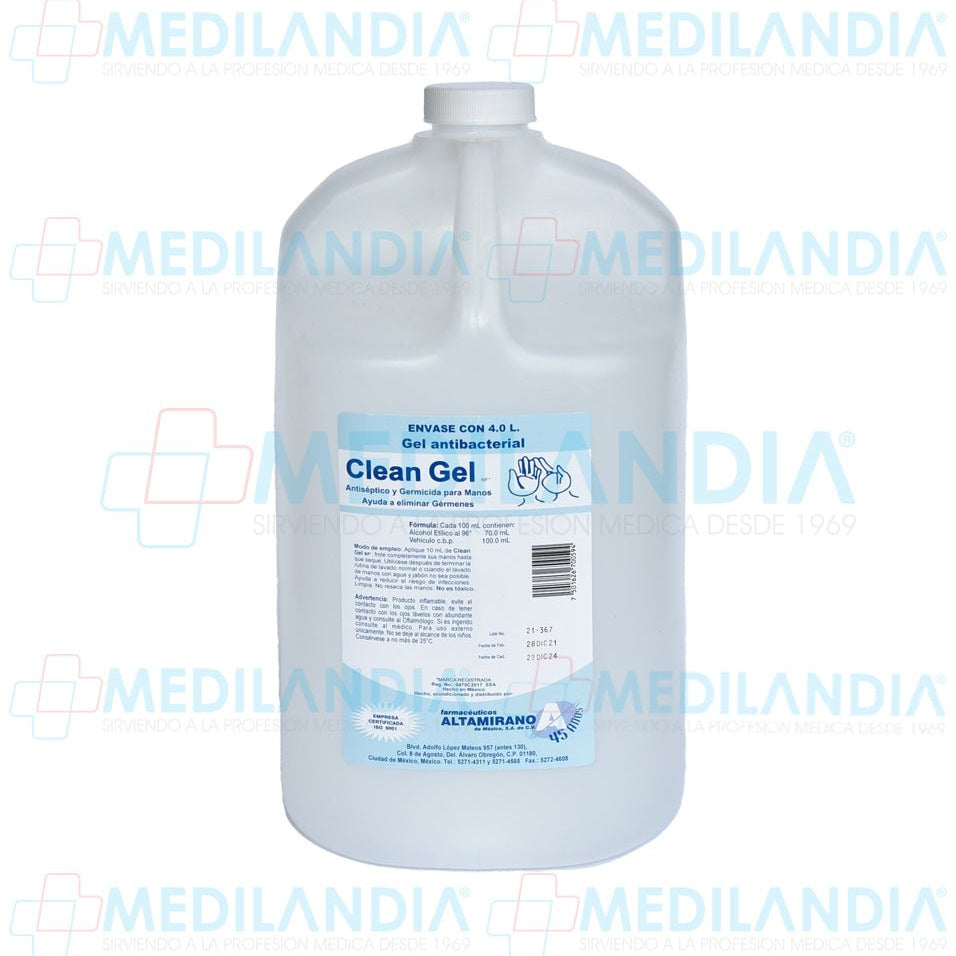 Gel anti bacterial Clean Gel NF - Gel anti bacterial - ALTAMIRANO - MEDILANDIA | Tienda de productos y equipos médicos de calidad en México | Soluciones profesionales para clínicas, hospitales y consultorios.