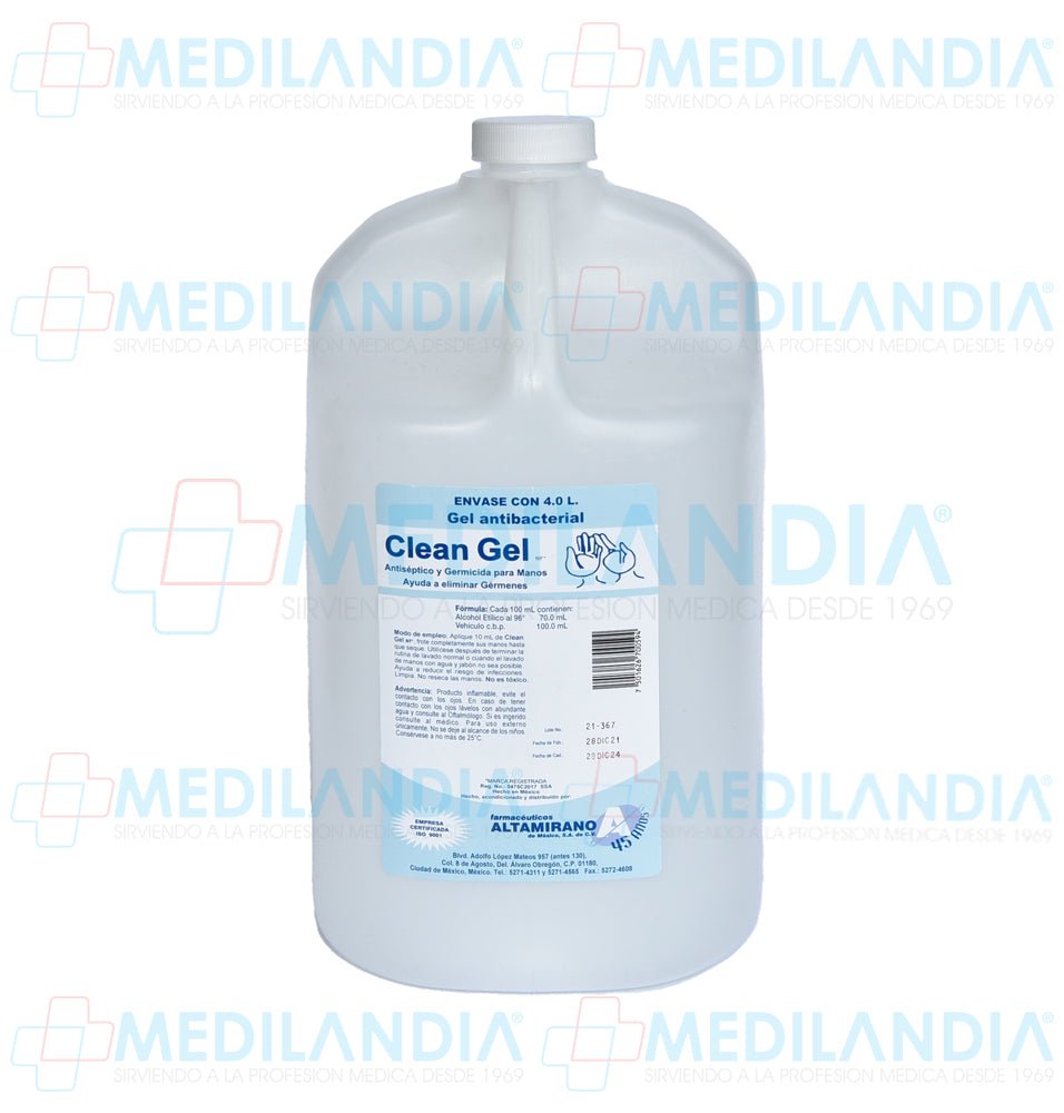 Gel anti bacterial Clean Gel NF - Gel anti bacterial - ALTAMIRANO - MEDILANDIA | Tienda de productos y equipos médicos de calidad en México | Soluciones profesionales para clínicas, hospitales y consultorios.