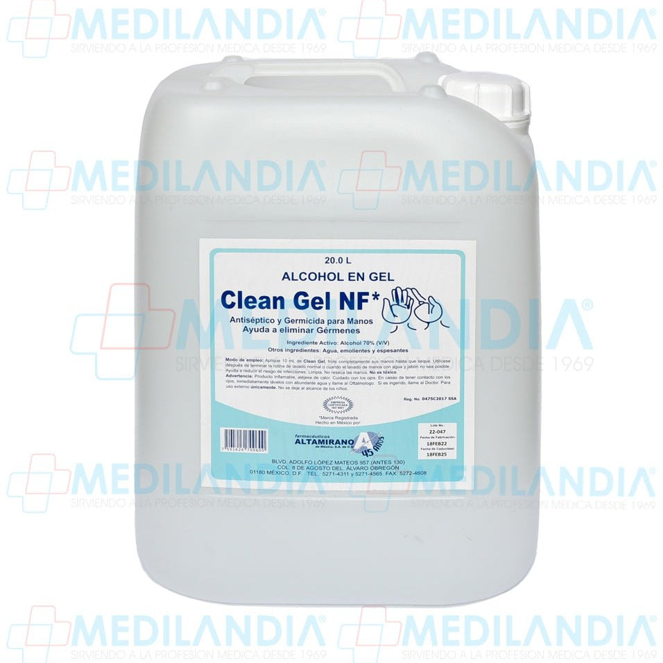 Gel anti bacterial Clean Gel NF - Gel anti bacterial - ALTAMIRANO - MEDILANDIA | Tienda de productos y equipos médicos de calidad en México | Soluciones profesionales para clínicas, hospitales y consultorios.