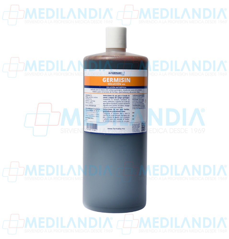 Germisin solución NF - Solución antiséptica - ALTAMIRANO - MEDILANDIA | Tienda de productos y equipos médicos de calidad en México | Soluciones profesionales para clínicas, hospitales y consultorios.