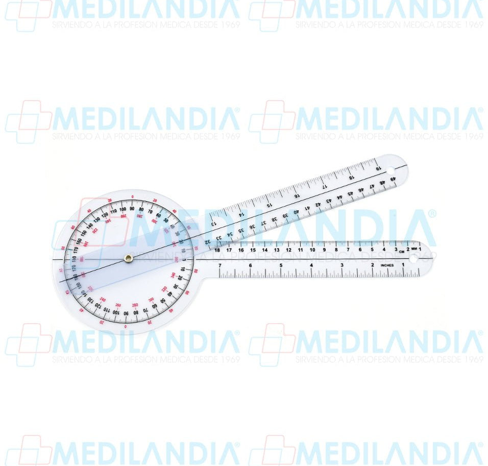 Goniómetro circular transparente para cadera de 360º con 49 cm de largo - Goniómetro - MEDILANDIA - MEDILANDIA | Tienda de productos y equipos médicos de calidad en México | Soluciones profesionales para clínicas, hospitales y consultorios.
