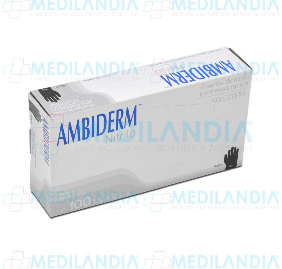 Guante de nitrilo negro - Guante de exploracion - AMBIDERM - MEDILANDIA | Tienda de productos médicos