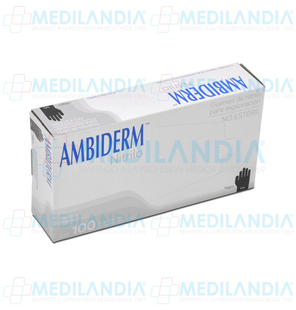 Guante de nitrilo negro - Guante de exploracion - AMBIDERM - MEDILANDIA | Tienda de productos médicos