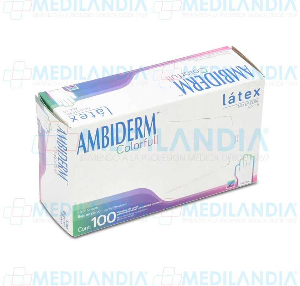 Guante para exploración y uso general multicolores - Guante de exploracion - AMBIDERM - MEDILANDIA | Tienda de productos médicos