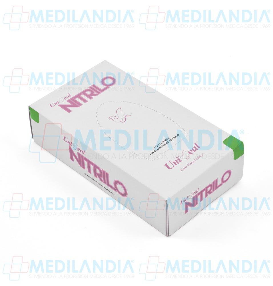 Guantes de nitrilo acabado metálico libre de polvo desechables - Guante de nitrilo - UNISEAL - MEDILANDIA | Tienda de productos y equipos médicos de calidad en México | Soluciones profesionales para clínicas, hospitales y consultorios.