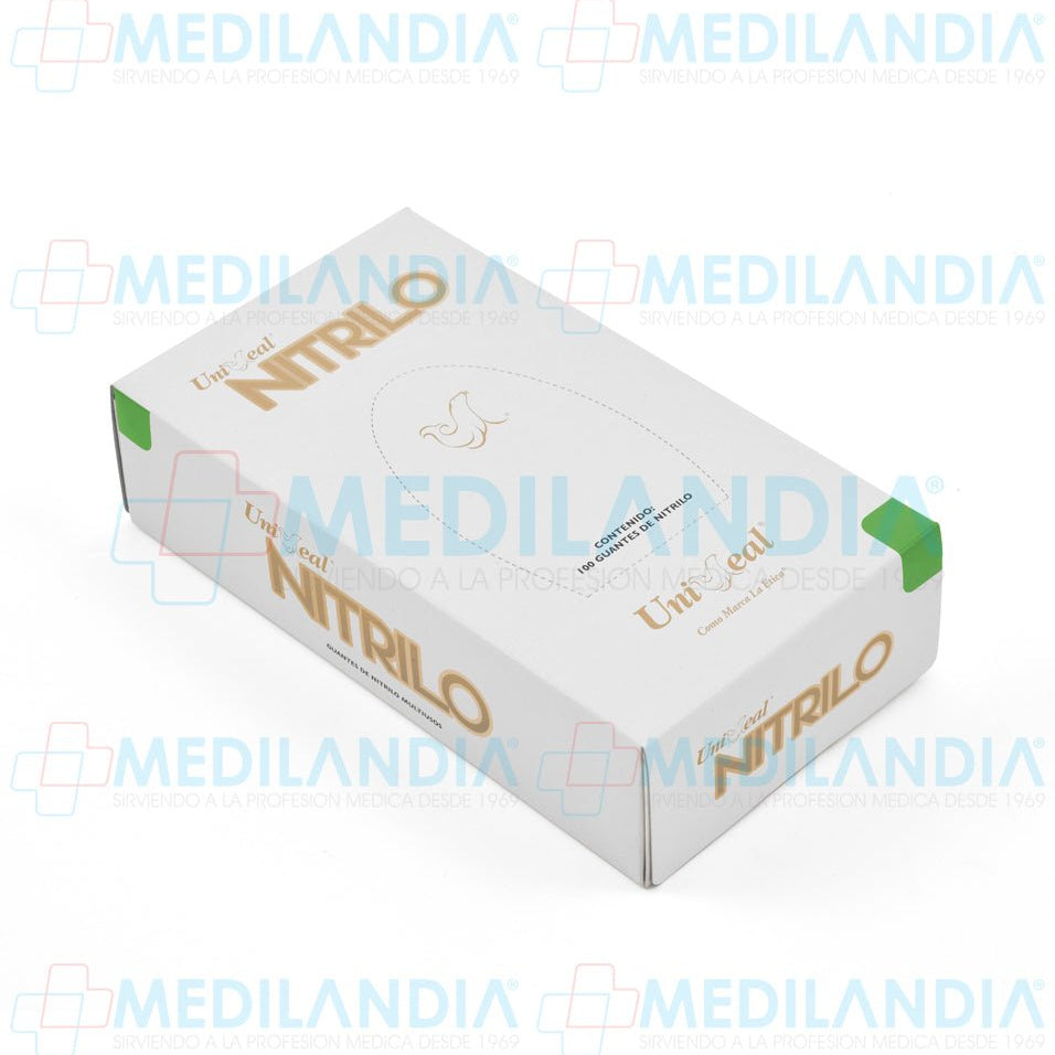 Guantes de nitrilo acabado metálico libre de polvo desechables - Guante de nitrilo - UNISEAL - MEDILANDIA | Tienda de productos y equipos médicos de calidad en México | Soluciones profesionales para clínicas, hospitales y consultorios.