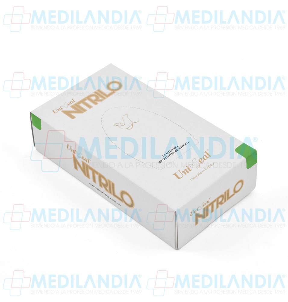 Guantes de nitrilo acabado metálico libre de polvo desechables - Guante de nitrilo - UNISEAL - MEDILANDIA | Tienda de productos y equipos médicos de calidad en México | Soluciones profesionales para clínicas, hospitales y consultorios.